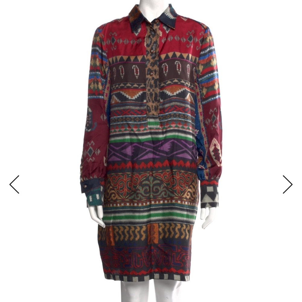 Etro 100% Silk Multicolor Patterned Dress 38/6/M